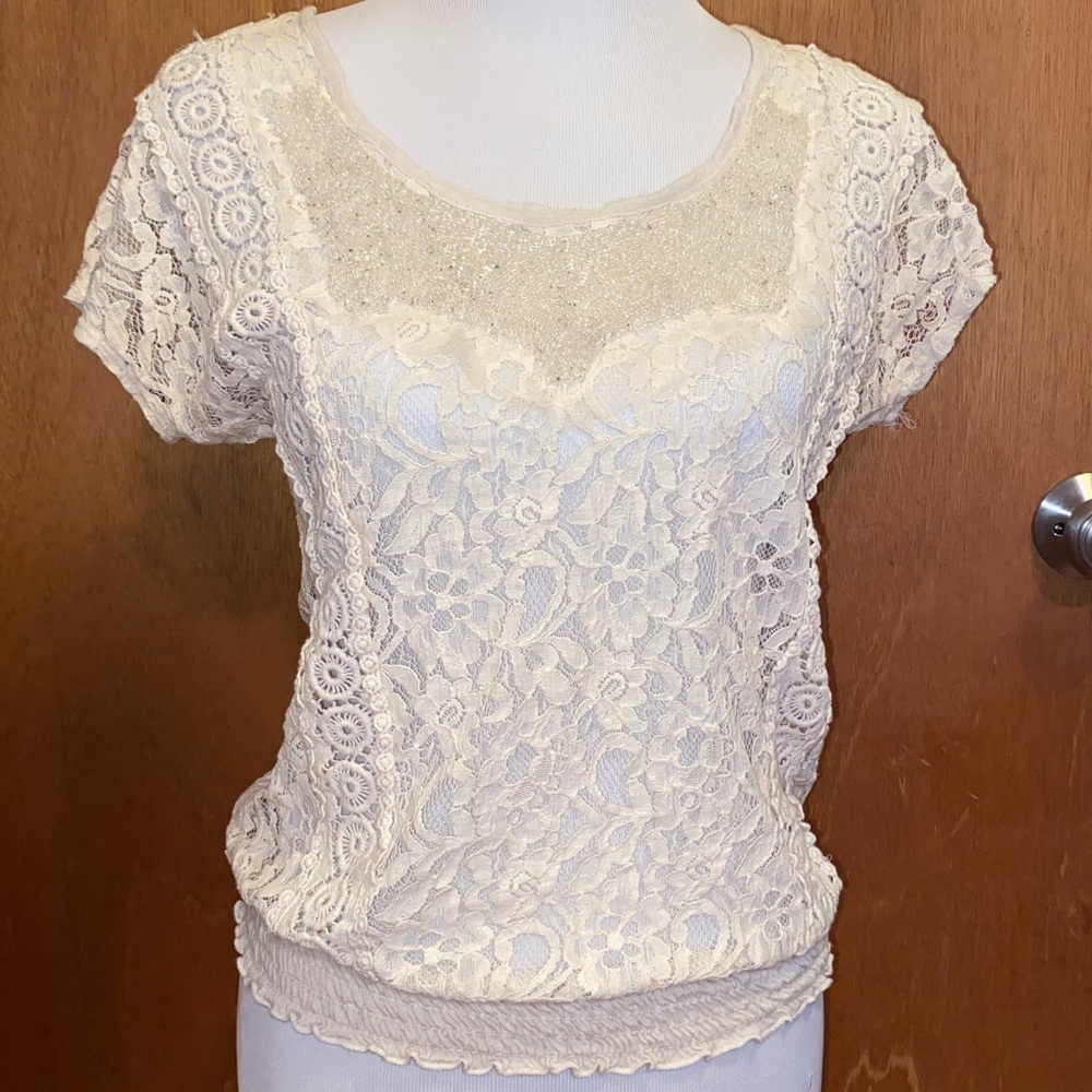 Lace Daytrip top with beautiful beading size S